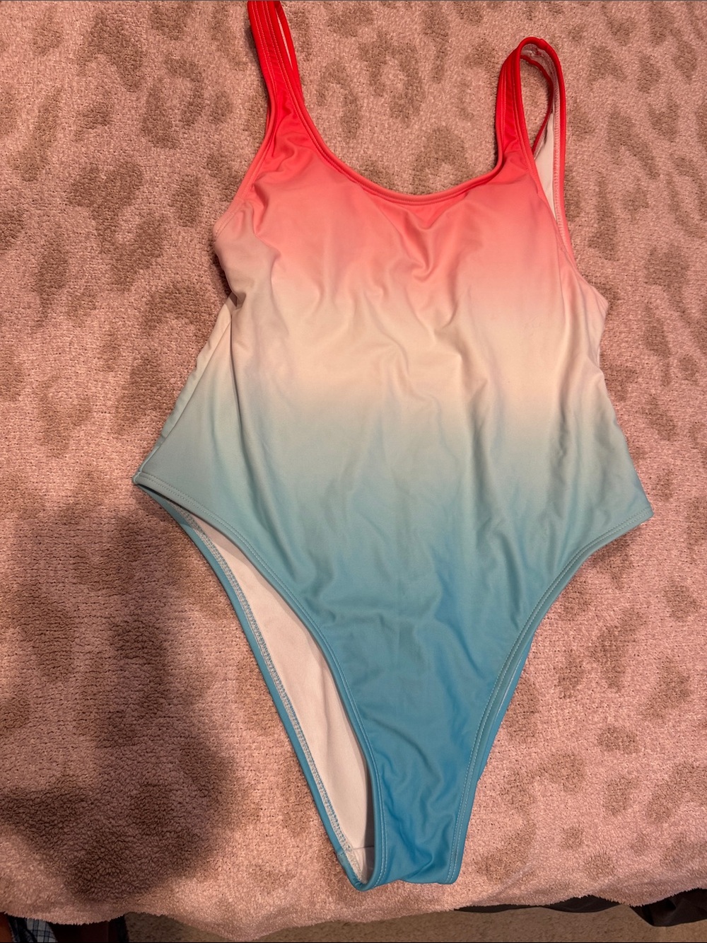 Women’s Ombre One-Piece Swimsuit - Coral to Aqua